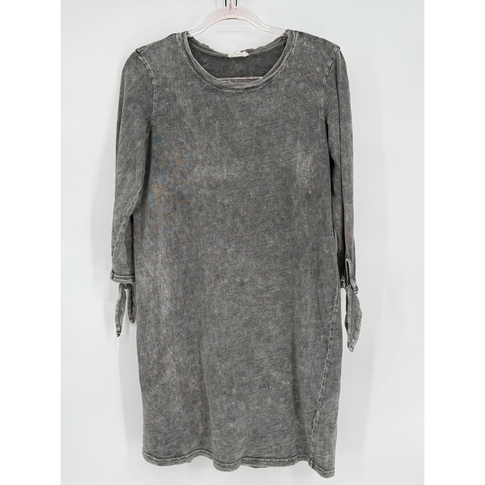 Jane and Delancey Womens Grey Mineral Wash‎ Tie Sleeve Casual Dress S M L XL